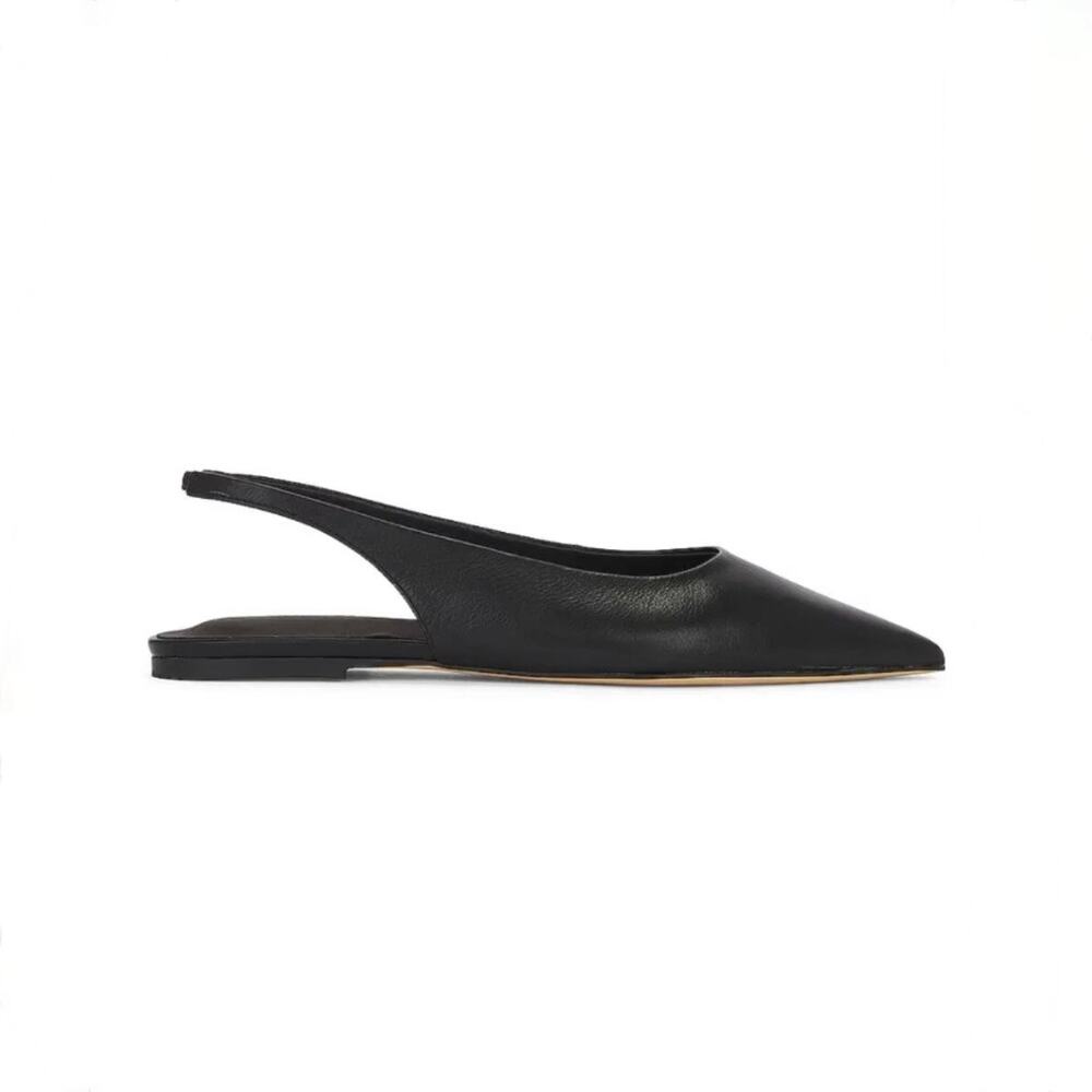 Tony Bianco Women's Javier Pointed Toe Slingback Flats - Black - Size 7.5